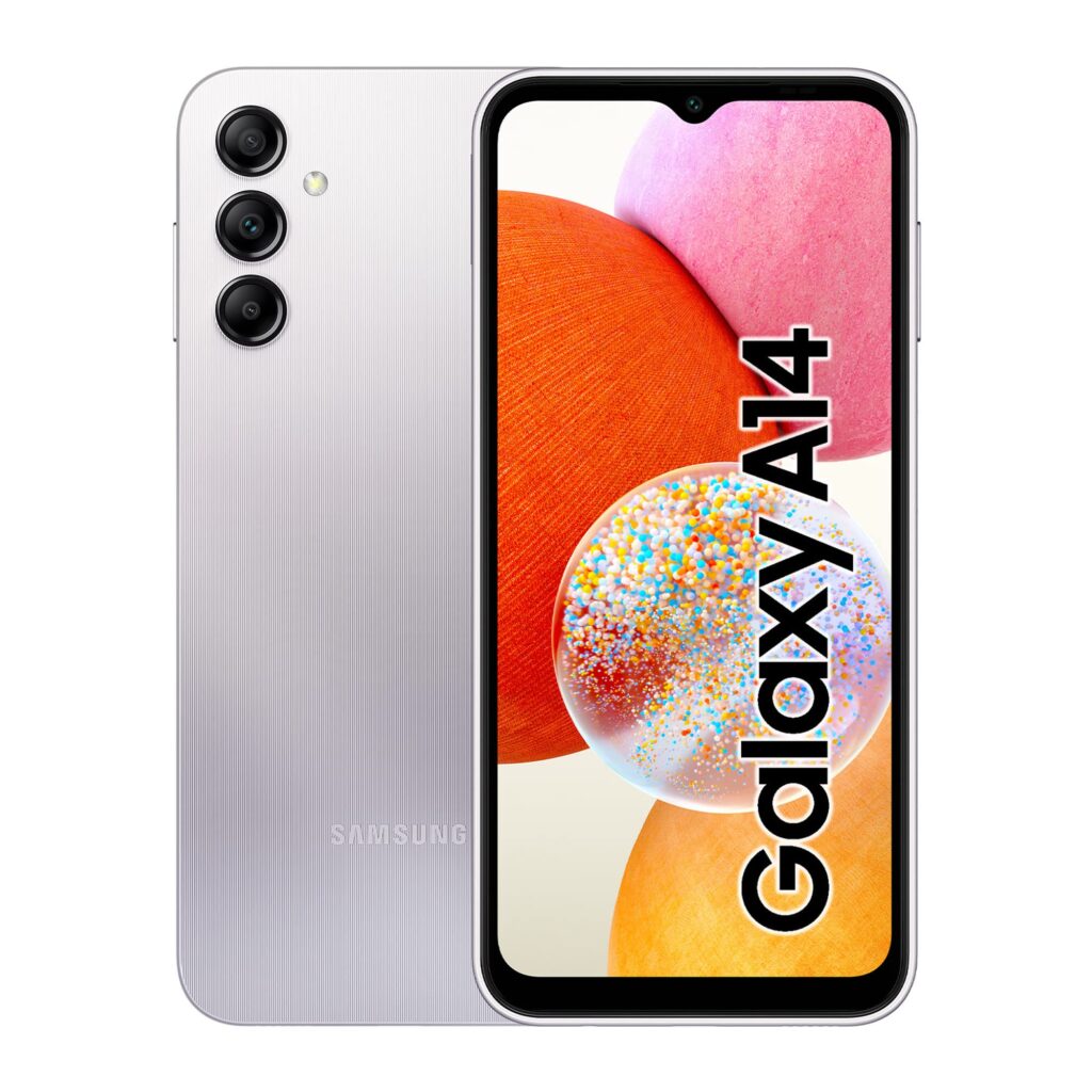 گوشی موبایل سامسونگ Galaxy A14 رام 4 نقره ای 128 گیگ کارکرده